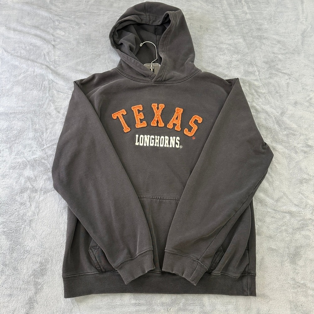 Colosseum Athletics Texas Longhorns Youth XL Hoodie Gray Burnt Orange Pullover